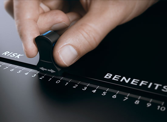 a slider to adjust between risk and benefits