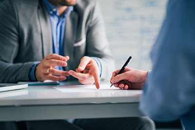 Man getting financial advice