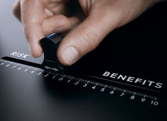 a adjustment slider for benefits and risks