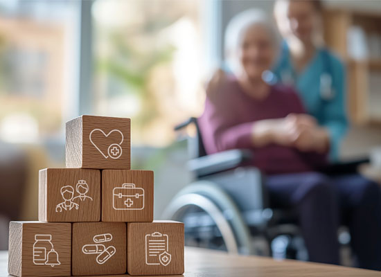 Wooden blocks symbolizing life insurance, tax rules, and estate planning concepts