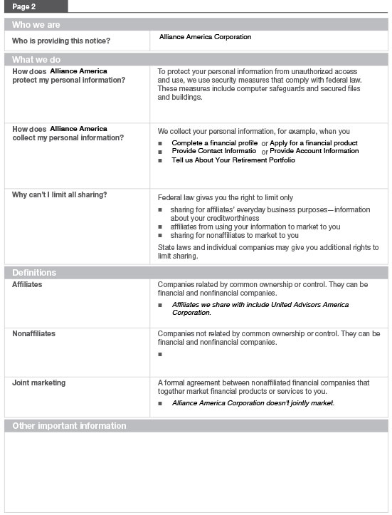 Privacy policy page 2