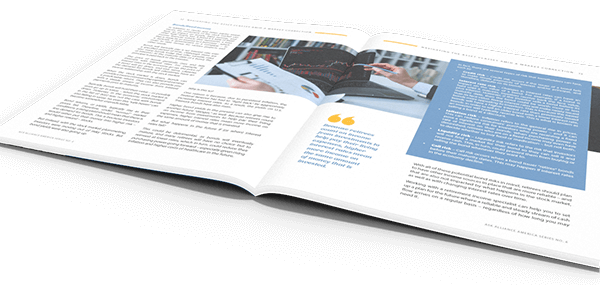 open booklet graphic cover to Navigating the asset classes anmid a market correction