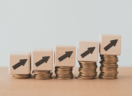 coins stacked in different heights from smallest to largest