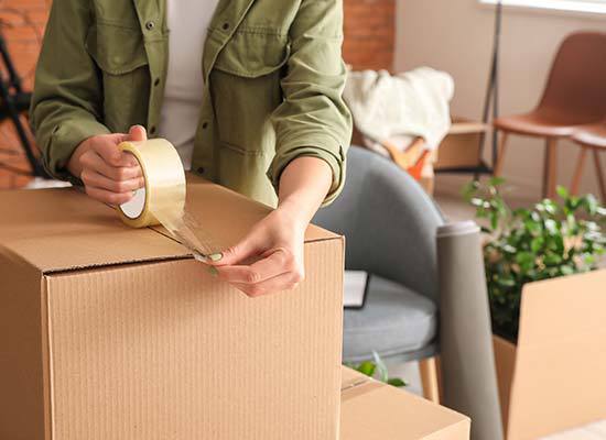 Packing a moving box