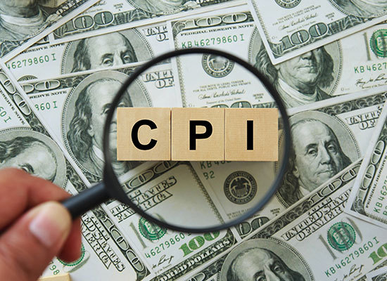 magnifying glass looking at money and CPI