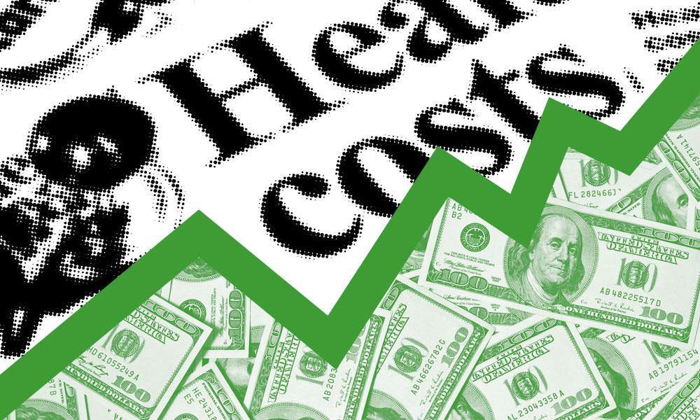 graph showing upward trend of health cost
