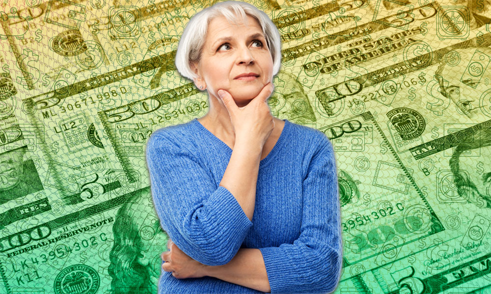 A woman contemplates retirement income strategies