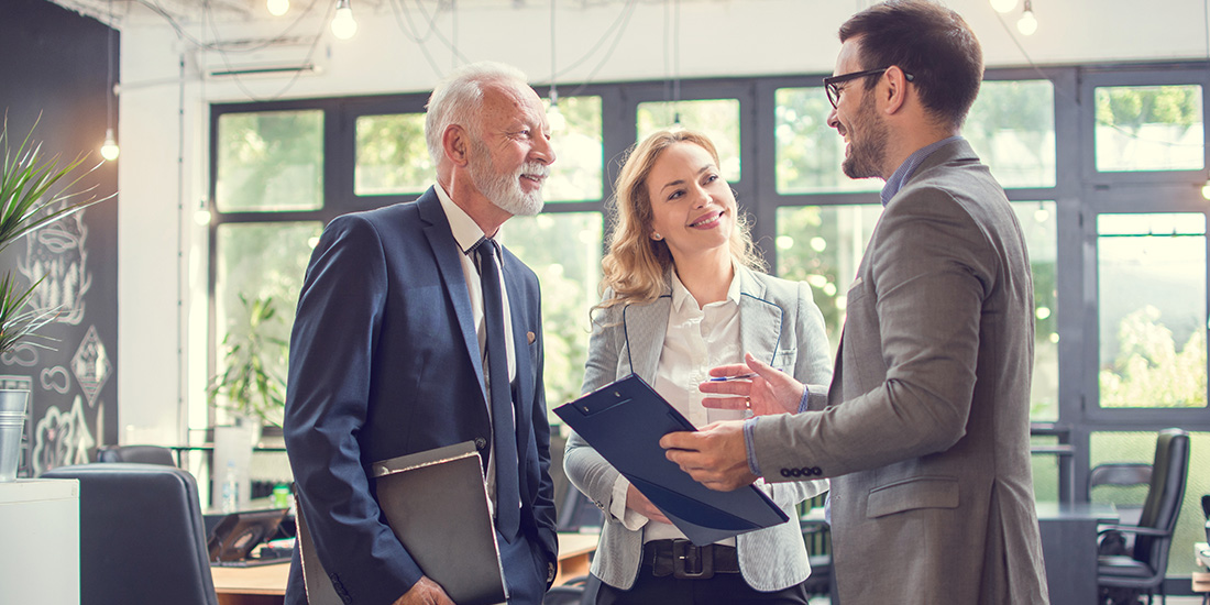 A late-in-life entrepreneur in a business meeting