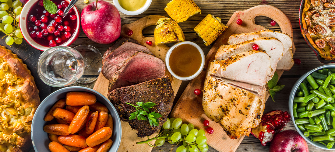 An array of foods associated with holidays