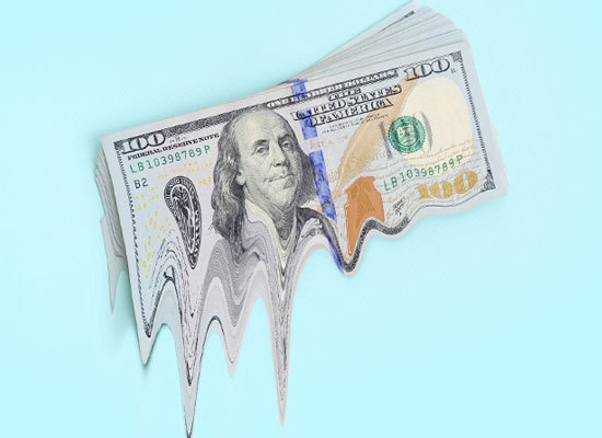 money melting away