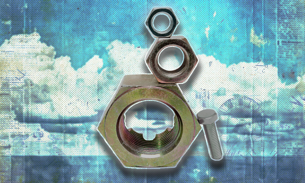 Stacked nuts and a bolt symbolize the uniqueness of health, lifespan, and retirement planning, emphasizing that one size does not fit all.