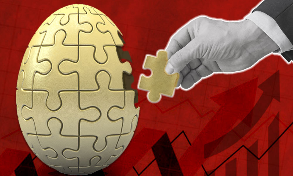 an egg made out of a puzzle