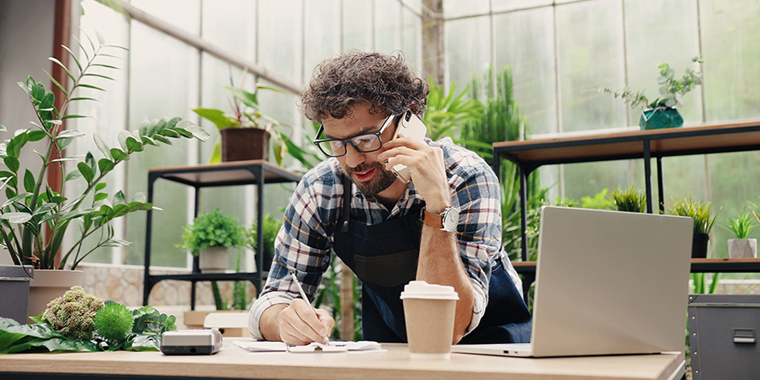 LLC owner on a business call