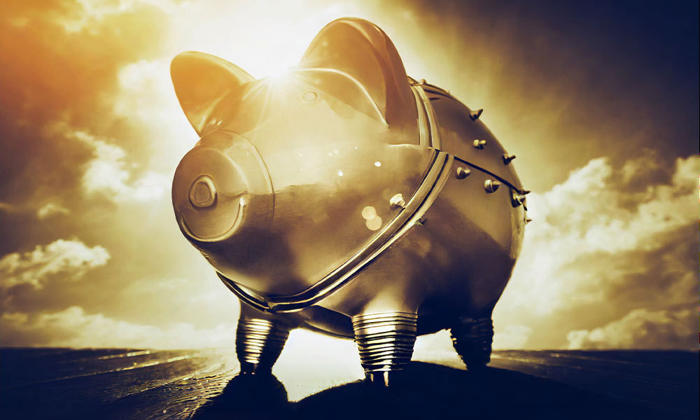 a golden piggy bank