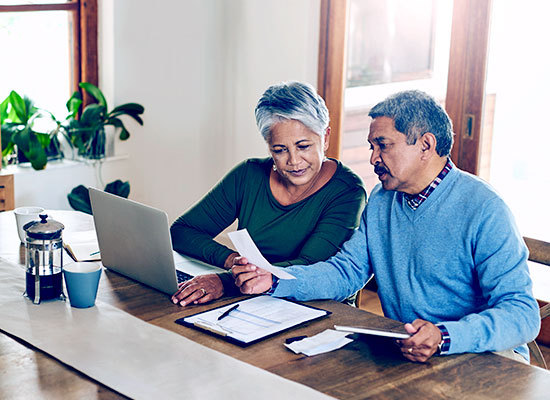a couple going over finances together