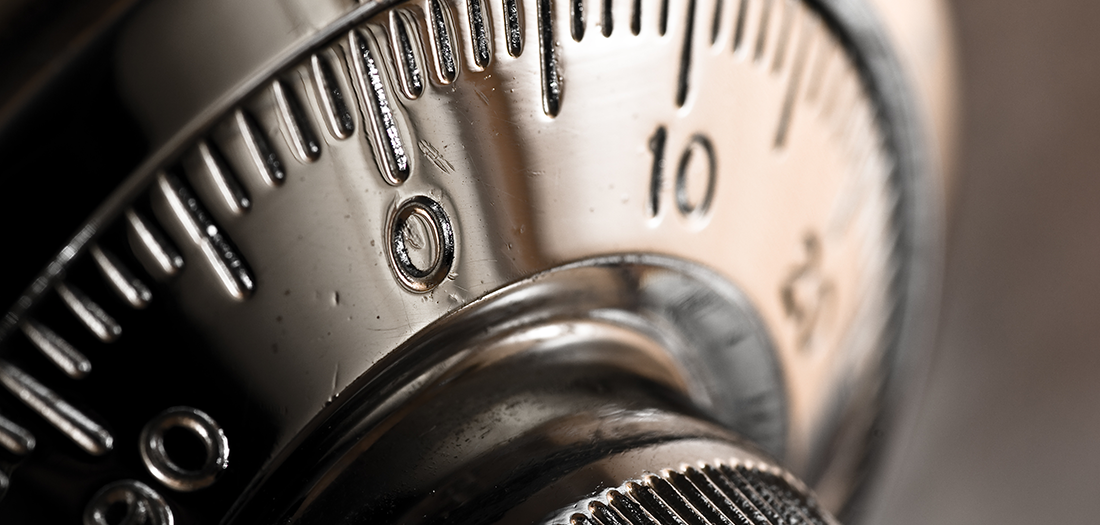 Close-up of a combination lock