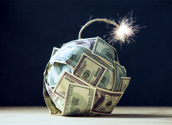 Photo of a cash bomb
