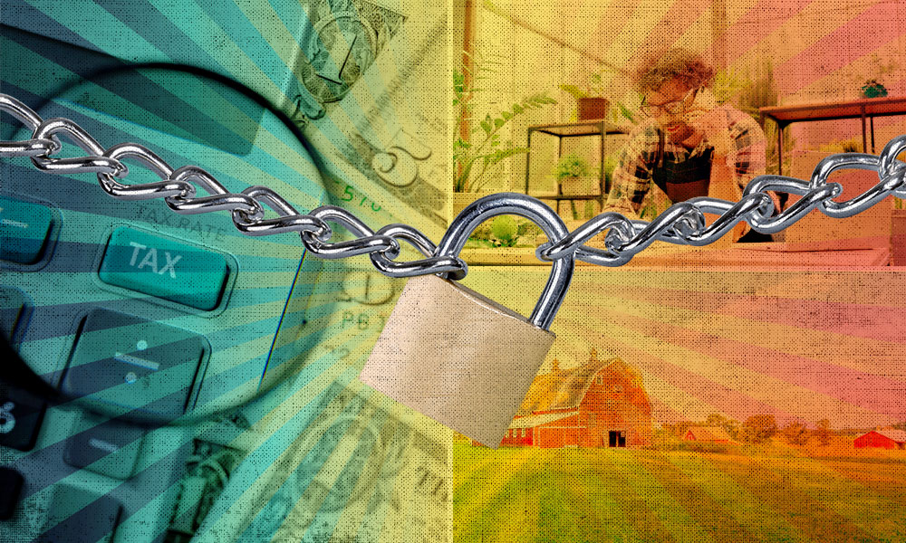 Illustration depicting estate tax challenges for farmers, ranchers, and family businesses