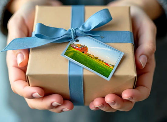 A beautifully wrapped gift symbolizing strategic gifting for family businesses